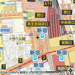 セブンイレブン京王新宿駅改札内店周辺の地図