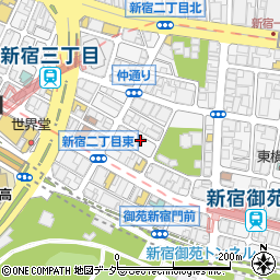 東京都新宿区新宿2丁目10-10周辺の地図