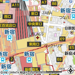 ジーユー新宿フラッグス店周辺の地図