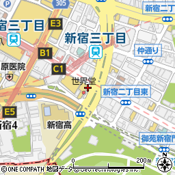 ペットショップＣｏｏ＆ＲＩＫＵ新宿３丁目店周辺の地図