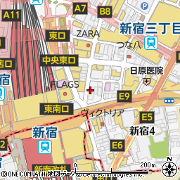 日本酒と浜焼き 海鮮個室居酒屋 丸安水産 新宿駅前店周辺の地図