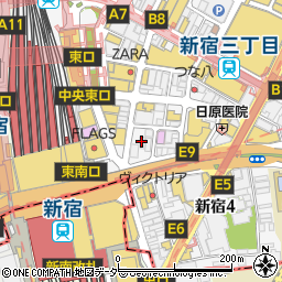 大型完全個室 和食居酒屋 酔ってき屋 新宿駅前店周辺の地図