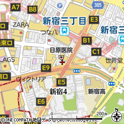 ファミリーマート新宿三丁目南店周辺の地図