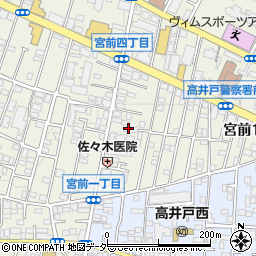 東京都杉並区宮前1丁目14周辺の地図