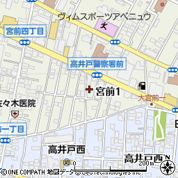 東京都杉並区宮前1丁目4-3周辺の地図