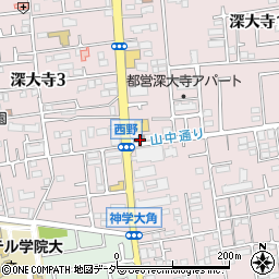 三鷹深大寺郵便局 ＡＴＭ周辺の地図