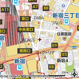 和牛と牛タンの店 あそばれ 新宿東口周辺の地図