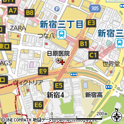 全聚徳 新宿店周辺の地図