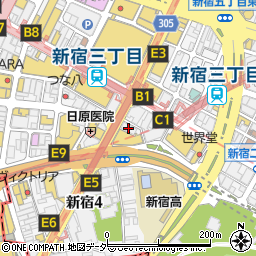 コメダ珈琲店新宿三丁目店周辺の地図