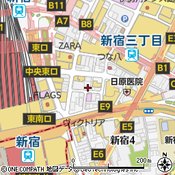 肉とたまご　新宿店周辺の地図