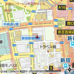 新宿郵便局周辺の地図