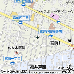 東京都杉並区宮前1丁目11周辺の地図