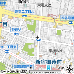 東京都新宿区新宿2丁目15-1周辺の地図