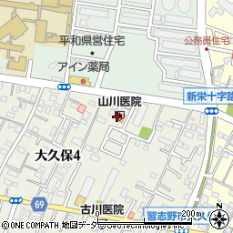 山川医院周辺の地図