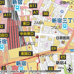 串焼きと野菜巻きと九州料理の個室居酒屋 串ばってん 新宿店周辺の地図