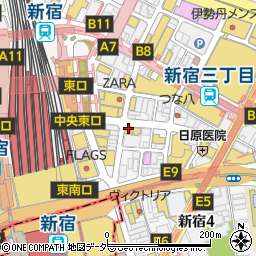 ソフトバンク新宿東口中央通り店周辺の地図
