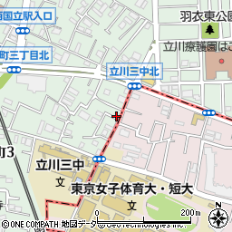 名鉄協商立川羽衣町駐車場周辺の地図