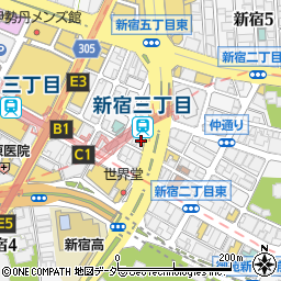 日高屋 新宿3丁目店周辺の地図