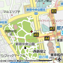 新宿中央公園トイレ７周辺の地図
