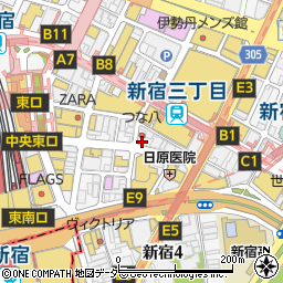 すし処 鮨丸 新宿三丁目周辺の地図