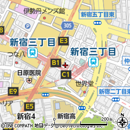 ごまや新宿三丁目周辺の地図