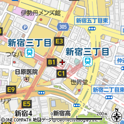 A　CLINIC新宿周辺の地図