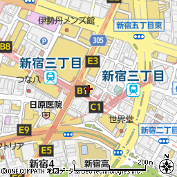ウェンディーズ・ファーストキッチン京王フレンテ新宿３丁目店周辺の地図