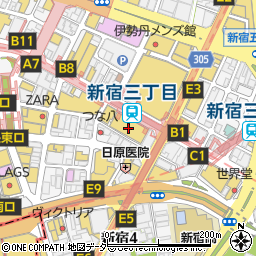 新宿マルイ本館周辺の地図