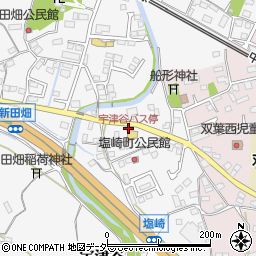 宇津谷バス停周辺の地図