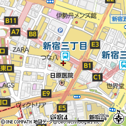 アイシティ　新宿マルイ本館店周辺の地図
