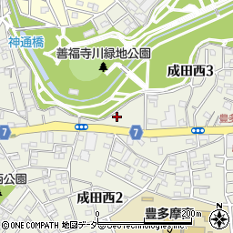成田西切通し緑地周辺の地図