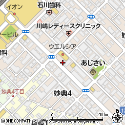 ソフトバンク　妙典周辺の地図