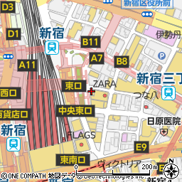 肉バル＆野菜バル にくベジ 新宿駅前店周辺の地図