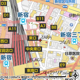 寿司・肉寿司・焼鳥食べ放題 個室和食処 もてなしや 新宿本店周辺の地図