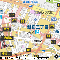 東京都新宿区新宿3丁目周辺の地図