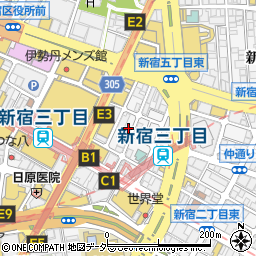 北国酒場 んだんだ 新宿三丁目店周辺の地図