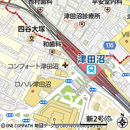 松屋津田沼南口店周辺の地図