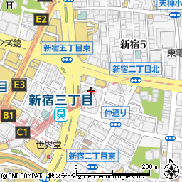 東京都新宿区新宿2丁目19周辺の地図