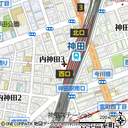 鍵の出張救急車千代田区内神田営業所２４時間受付センター周辺の地図