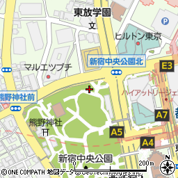 新宿中央公園トイレ２周辺の地図