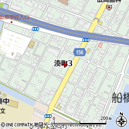 千葉県船橋市湊町3丁目11周辺の地図