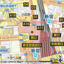 新宿駅西口周辺の地図