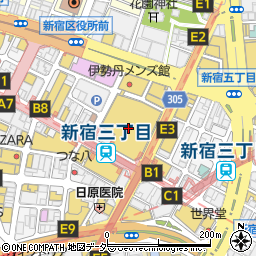 フェンディ伊勢丹新宿店周辺の地図