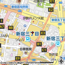 バーバリー新宿伊勢丹アクセサリーストア周辺の地図