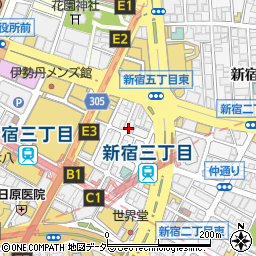 新潟地酒と旬肴 ぼんや 新宿三丁目店周辺の地図