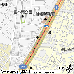 松屋東船橋店周辺の地図