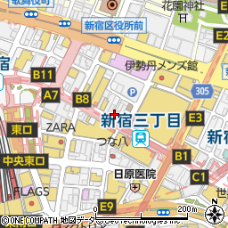 マツモトキヨシ新宿三丁目Ｐａｒｔ２店周辺の地図