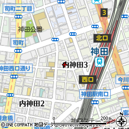 東京都千代田区内神田3丁目15周辺の地図