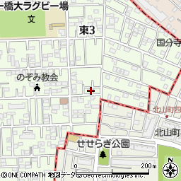 東京都国立市東3丁目14-9周辺の地図