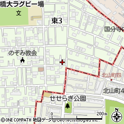 東京都国立市東3丁目14-8周辺の地図